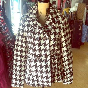 Tulle Houndstooth Pea Coat